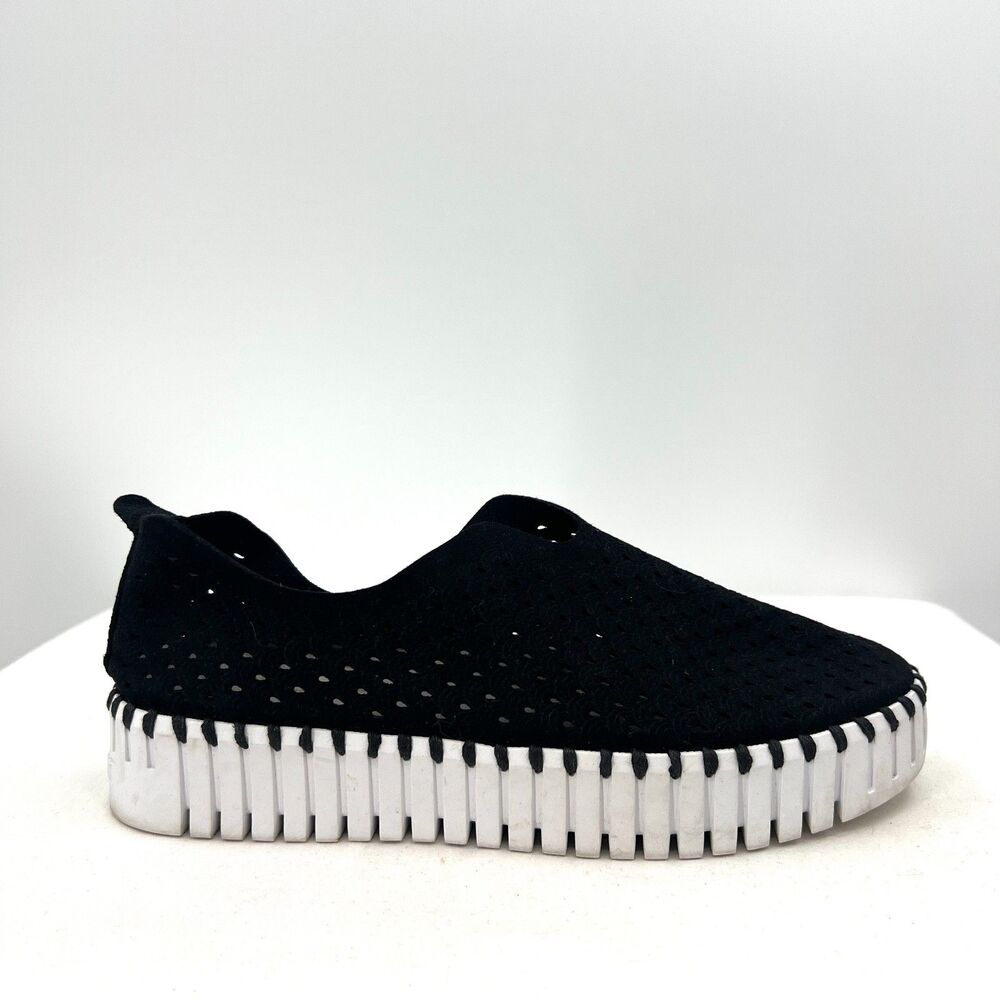 Ilse Jacobsen Hornbaek Tulip 139 Slip On Sneakers Black White EU 39 US 8-8.5
